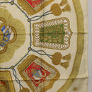 HERMES Carre 90 Scarf Silk Beige Yellow ""Porte et Carvalerie"" Auth ki6869M-7