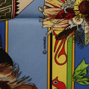 HERMES Carre 90 Scarf Silk Blue Red ""KACHINAS"" Auth ki6872M-11
