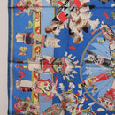 HERMES Carre 90 Scarf Silk Blue Red ""KACHINAS"" Auth ki6872M-17