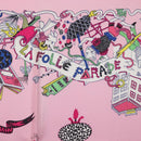 HERMES Carre 90 Scarf Silk Pink Yellow ""La Folle Parade"" Auth ki6876M-11