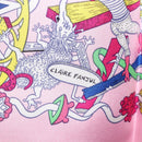 HERMES Carre 90 Scarf Silk Pink Yellow ""La Folle Parade"" Auth ki6876M-14
