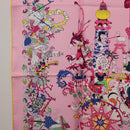 HERMES Carre 90 Scarf Silk Pink Yellow ""La Folle Parade"" Auth ki6876M-5