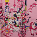 HERMES Carre 90 Scarf Silk Pink Yellow ""La Folle Parade"" Auth ki6876M-6