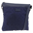 GUCCI GG Shoulder Bag Nylon Navy Silver 510342 Auth ki6877-1