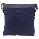GUCCI GG Shoulder Bag Nylon Navy Silver 510342 Auth ki6877-13