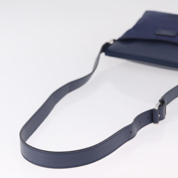 GUCCI GG Shoulder Bag Nylon Navy Silver 510342 Auth ki6877
