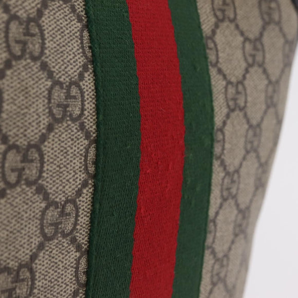 GUCCI GG Supreme Web Sherry Line Shoulder Bag PVC Beige 471454 Auth ki6878A