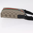 GUCCI GG Supreme Web Sherry Line Shoulder Bag PVC Beige 471454 Auth ki6878A-4