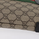 GUCCI GG Supreme Web Sherry Line Shoulder Bag PVC Beige 471454 Auth ki6878A-5