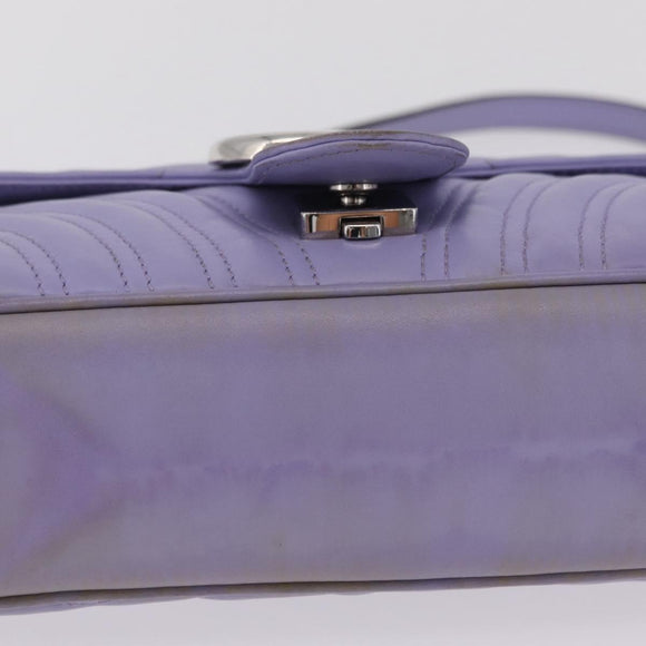 GUCCI GG Marmont Chain Shoulder Bag Leather Purple Silver 443497 Auth ki6880