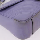 GUCCI GG Marmont Chain Shoulder Bag Leather Purple Silver 443497 Auth ki6880-14