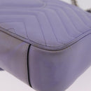 GUCCI GG Marmont Chain Shoulder Bag Leather Purple Silver 443497 Auth ki6880-17