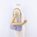 GUCCI GG Marmont Chain Shoulder Bag Leather Purple Silver 443497 Auth ki6880-30
