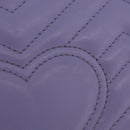 GUCCI GG Marmont Chain Shoulder Bag Leather Purple Silver 443497 Auth ki6880-4