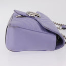 GUCCI GG Marmont Chain Shoulder Bag Leather Purple Silver 443497 Auth ki6880-5