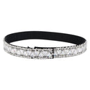 PRADA Bijoux Belt Satin 75/30 Black Silver Auth ki6885V-2