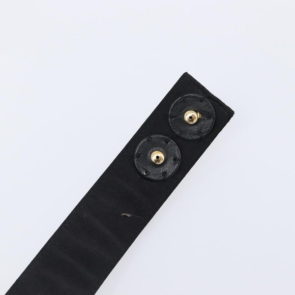 PRADA Bijoux Belt Satin 75/30 Black Silver Auth ki6885V