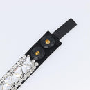 PRADA Bijoux Belt Satin 75/30 Black Silver Auth ki6885V-8