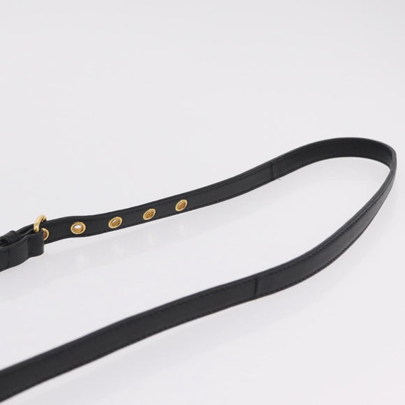 Miu Miu Matelasse Hand Bag Leather 2way Black Gold Tone Auth ki6891M