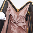 Miu Miu Matelasse Hand Bag Leather 2way Black Gold Tone Auth ki6891M-27