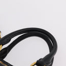 Miu Miu Matelasse Hand Bag Leather 2way Black Gold Tone Auth ki6891M-14