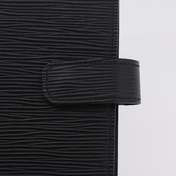 LOUIS VUITTON Epi Agenda MM Day Planner Cover Black R20042 LV Auth ki6894
