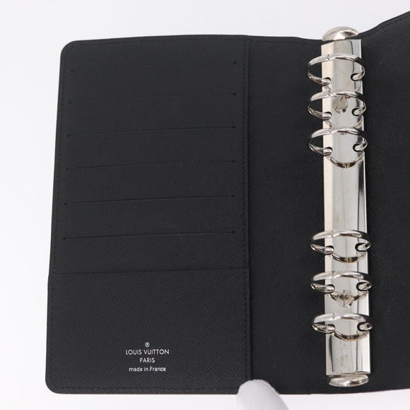 LOUIS VUITTON Epi Agenda MM Day Planner Cover Black R20042 LV Auth ki6894