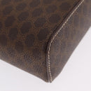 CELINE Macadam Vanity Cosmetic Pouch PVC Brown Gold Tone Auth ki6895M-14
