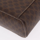 CELINE Macadam Vanity Cosmetic Pouch PVC Brown Gold Tone Auth ki6895M-17