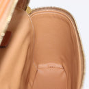 CELINE Macadam Vanity Cosmetic Pouch PVC Brown Gold Tone Auth ki6895M-21