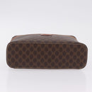 CELINE Macadam Vanity Cosmetic Pouch PVC Brown Gold Tone Auth ki6896M-10