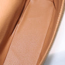 CELINE Macadam Vanity Cosmetic Pouch PVC Brown Gold Tone Auth ki6896M-19