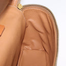 CELINE Macadam Vanity Cosmetic Pouch PVC Brown Gold Tone Auth ki6896M-20