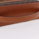 CELINE Macadam Vanity Cosmetic Pouch PVC Brown Gold Tone Auth ki6896M-7