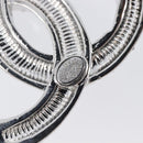 CHANEL Brooch Metal Silver CC Auth ki6897M-10