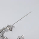 CHANEL Brooch Metal Silver CC Auth ki6897M-14