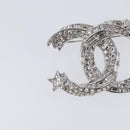 CHANEL Brooch Metal Silver CC Auth ki6897M-3