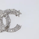 CHANEL Brooch Metal Silver CC Auth ki6897M-5