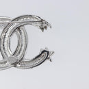 CHANEL Brooch Metal Silver CC Auth ki6897M-9
