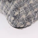 CHANEL Camellia Chain Shoulder Bag Tweed Gray Silver CC Auth ki6898M-15