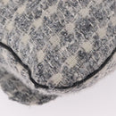 CHANEL Camellia Chain Shoulder Bag Tweed Gray Silver CC Auth ki6898M-17