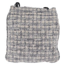 CHANEL Camellia Chain Shoulder Bag Tweed Gray Silver CC Auth ki6898M-2