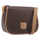CELINE Macadam Canvas Shoulder Bag PVC Leather Brown Gold Auth ki6901A-1