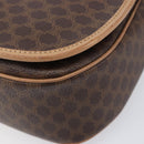 CELINE Macadam Canvas Shoulder Bag PVC Leather Brown Gold Auth ki6901A-16