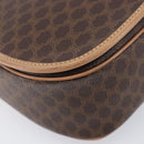 CELINE Macadam Canvas Shoulder Bag PVC Leather Brown Gold Auth ki6901A-17