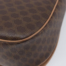 CELINE Macadam Canvas Shoulder Bag PVC Leather Brown Gold Auth ki6901A-18