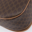 CELINE Macadam Canvas Shoulder Bag PVC Leather Brown Gold Auth ki6901A-19