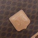 CELINE Macadam Canvas Shoulder Bag PVC Leather Brown Gold Auth ki6901A-20
