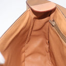 CELINE Macadam Canvas Shoulder Bag PVC Leather Brown Gold Auth ki6901A-23