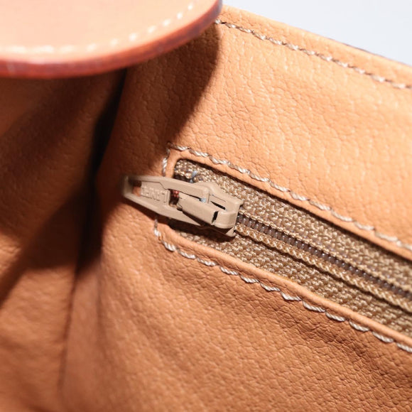 CELINE Macadam Canvas Shoulder Bag PVC Leather Brown Gold Auth ki6901A